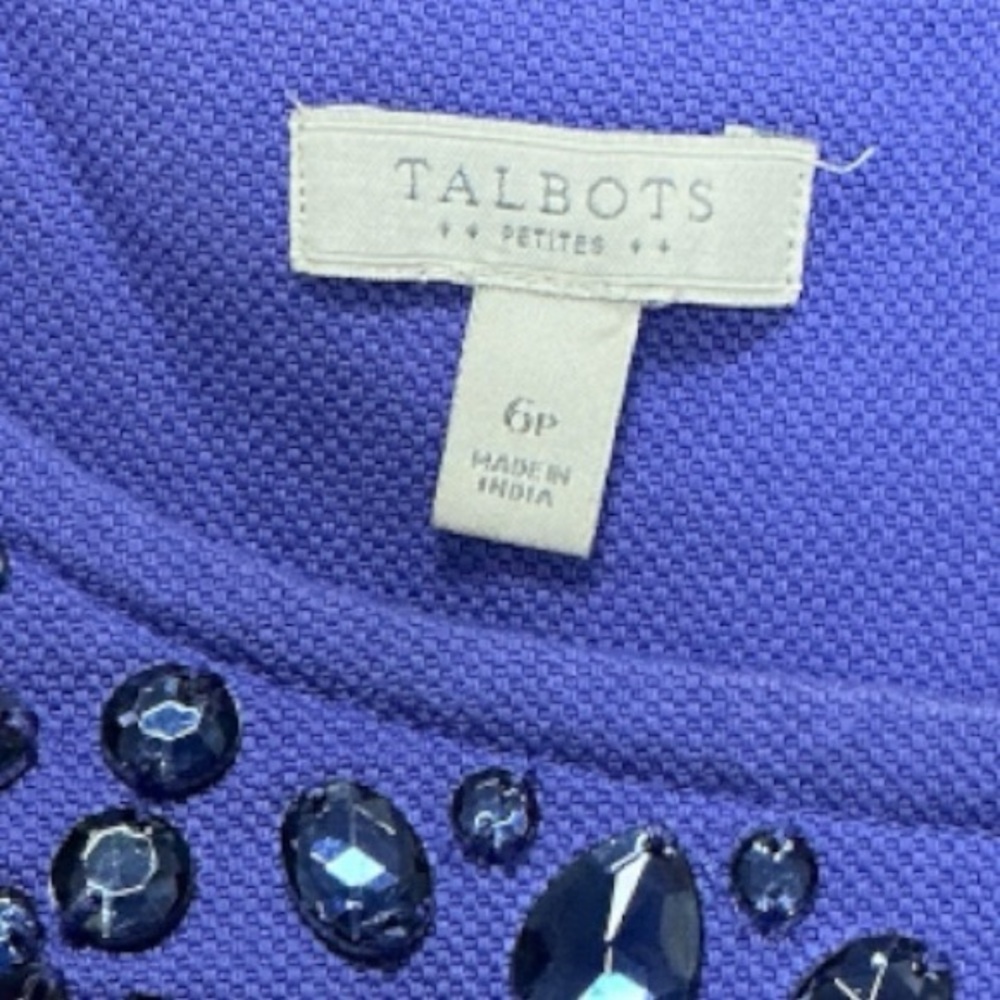 Talbots - EC -Purple Embellished Mini Dress - Picture 2 of 4